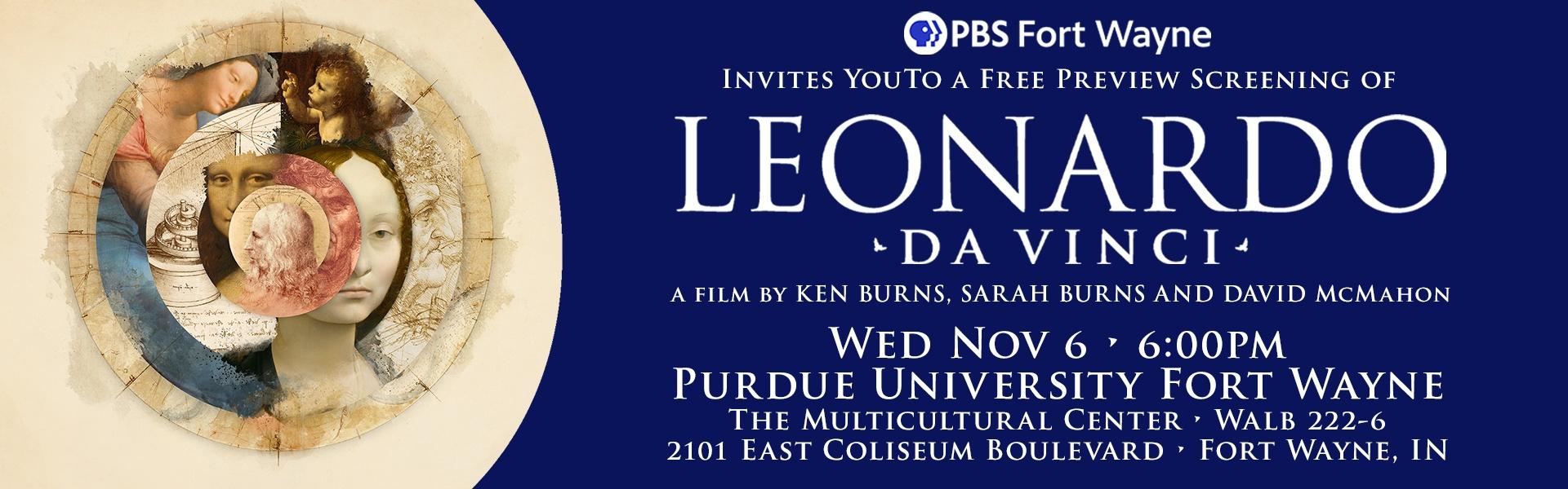 Free Preview Screening of Leonardo DaVinci, Purdue University Fort Wayne