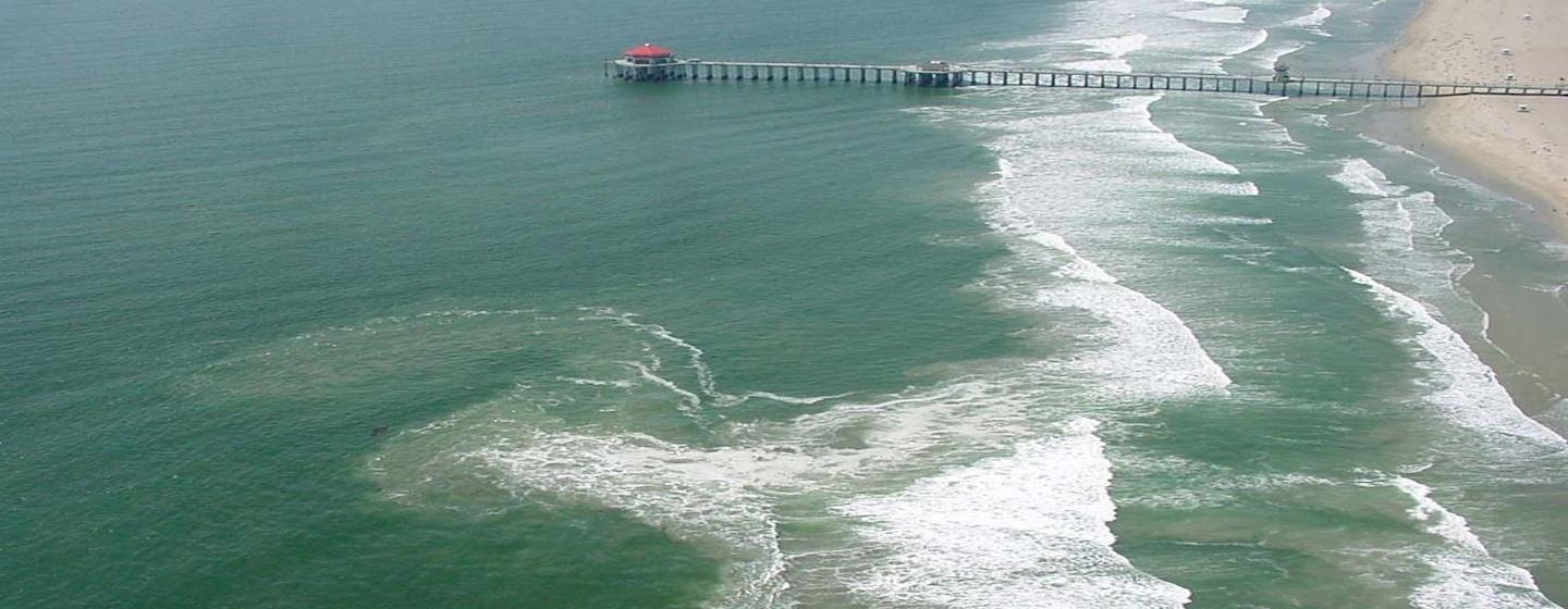 rip currents off coast aerial photo