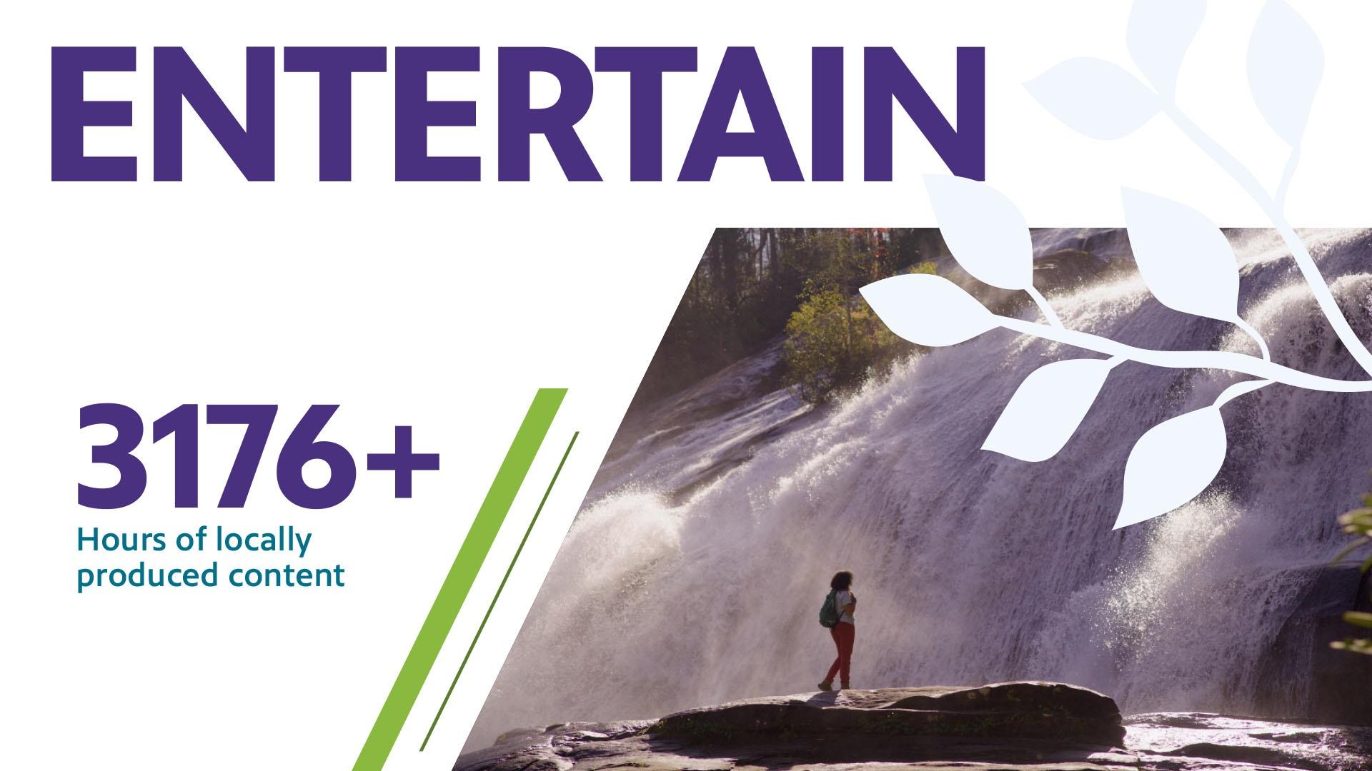 Entertain: 3,176+ hours of locally produced content.