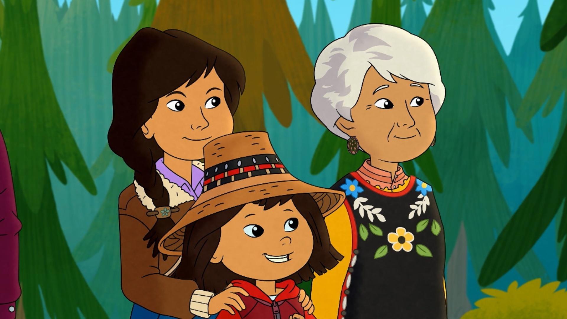 Molly of Denali with her mother and grandmother.