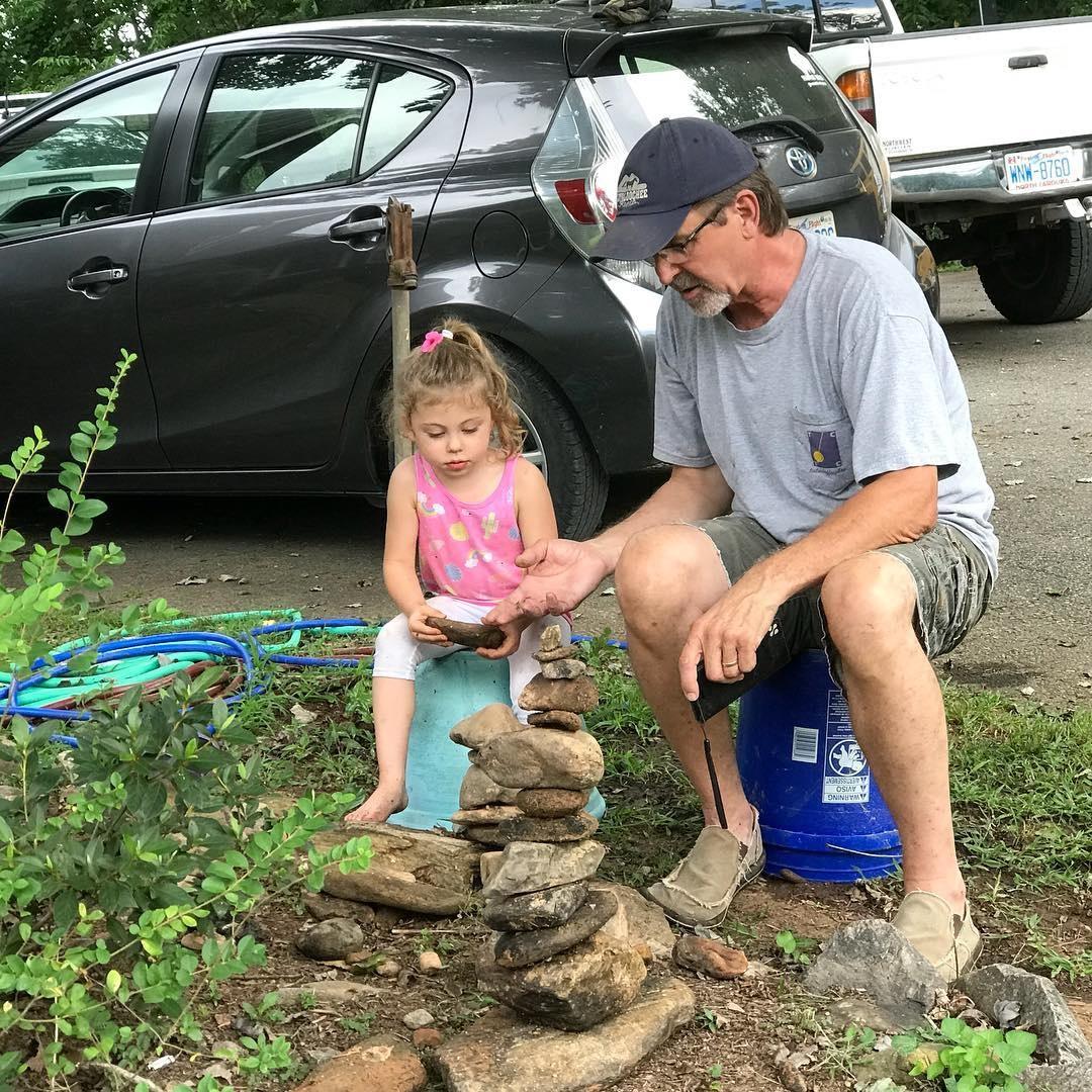 Producer John Litschke with his granddaughter