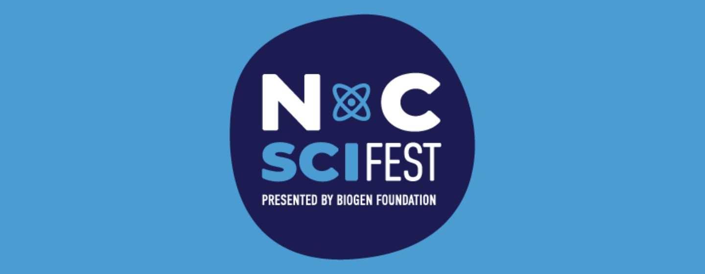 NC Sci Fet logo on blue background