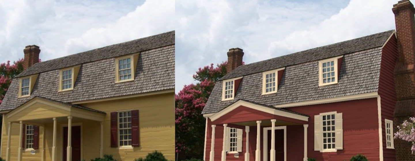 joel lane house with and without paint removed