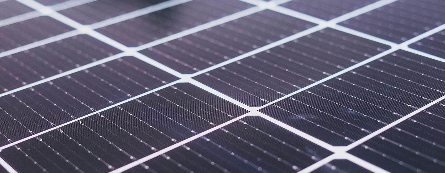 Close up of black solar panels.