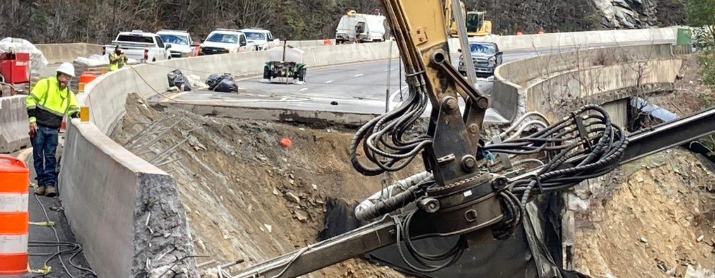 Construction on I-40 in Western North Carolina.