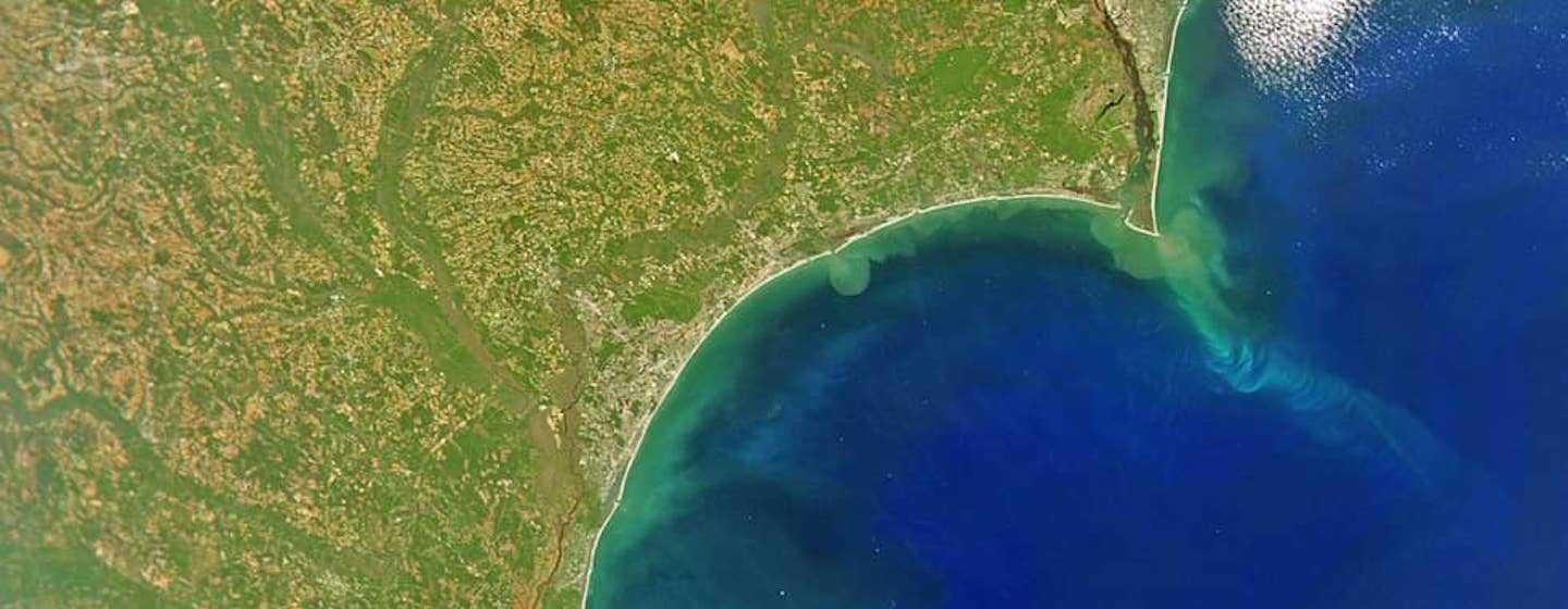 Satellite view of coastal North Carolina