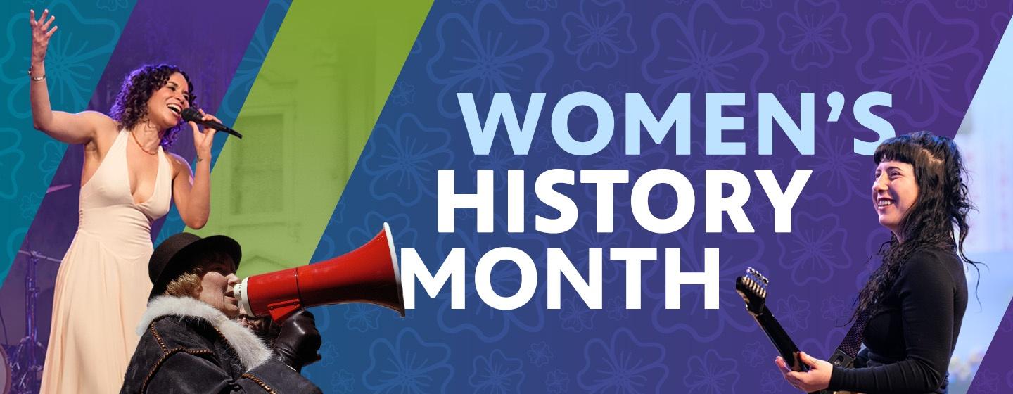 "Women's History Month" featuring Charly Lowry from season 2 of Shaped by Sound, Bella Abzug from "Bella! This Woman's Place is in the House" and Karly Hartzman from the band Wednesday in season 2 of Shaped by Sound.