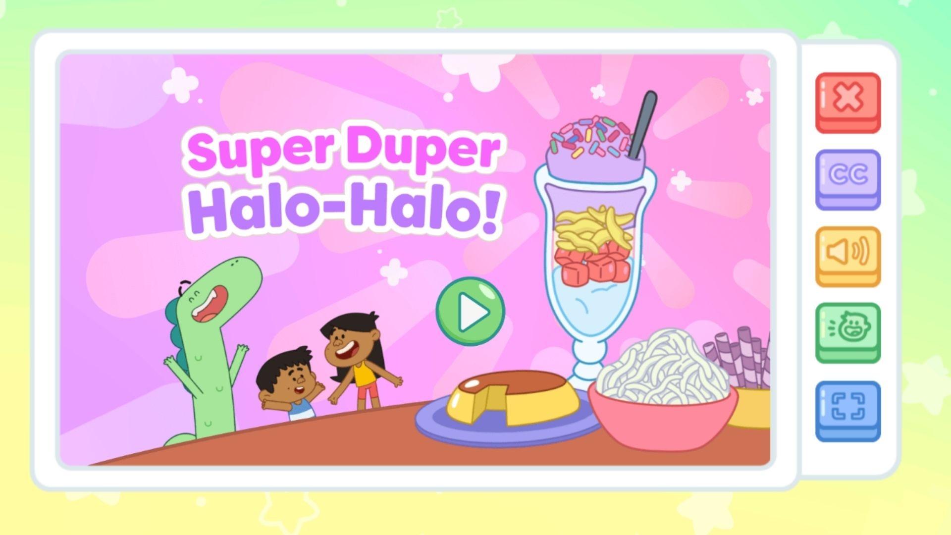 The start screen for the PBS KIDS game Super Duper Halo-Halo.