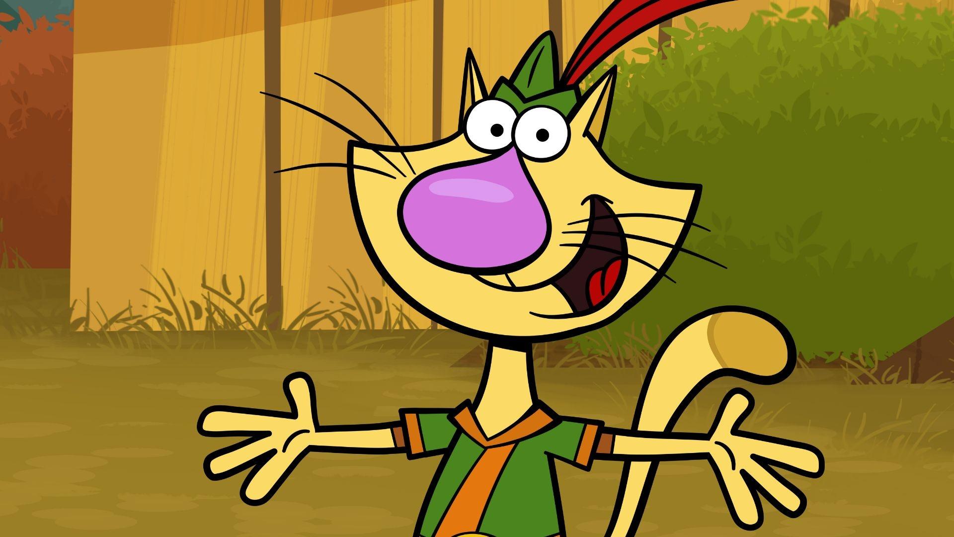 Nature Cat with his arms out wide.