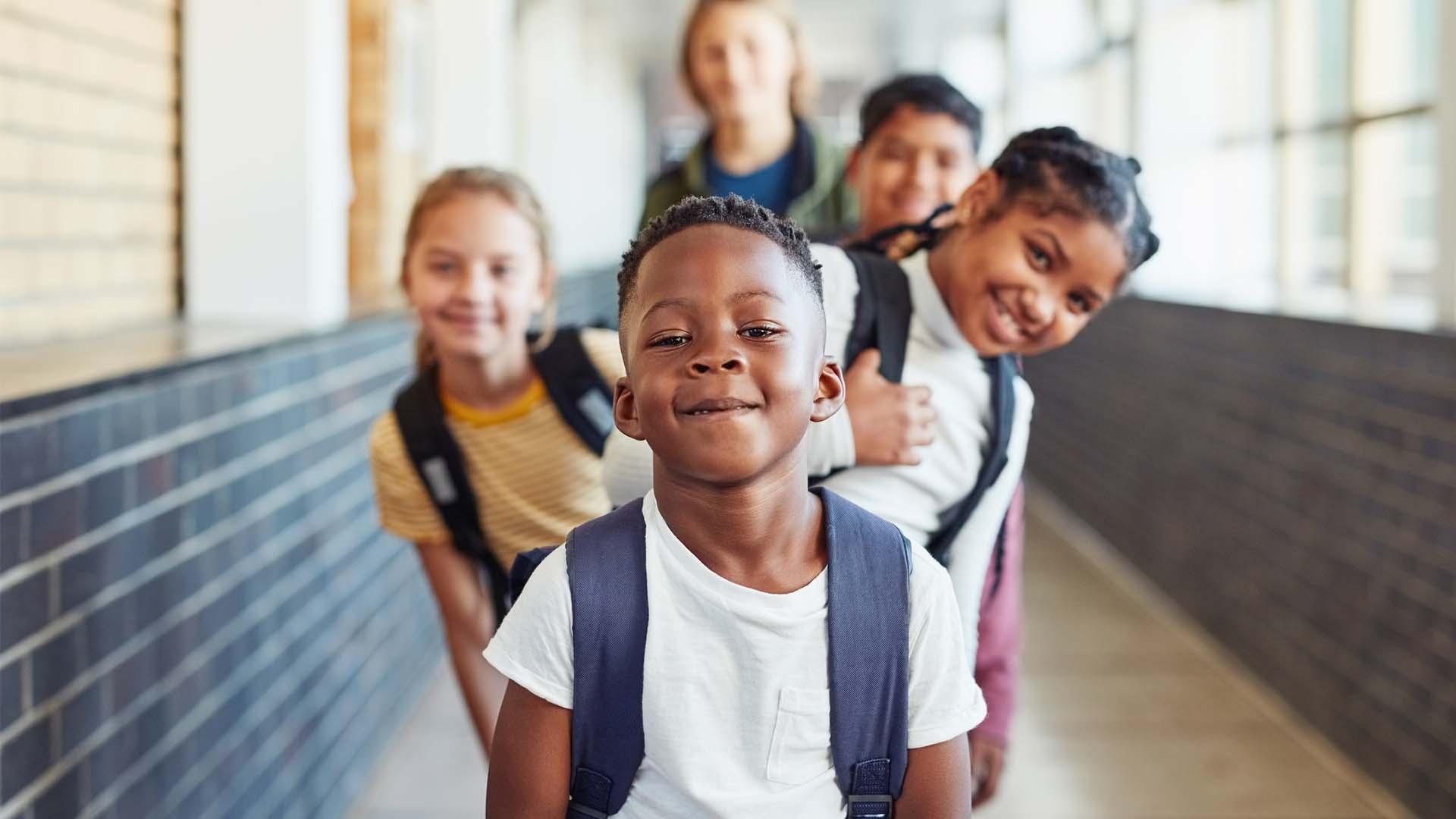 Students waiting in line