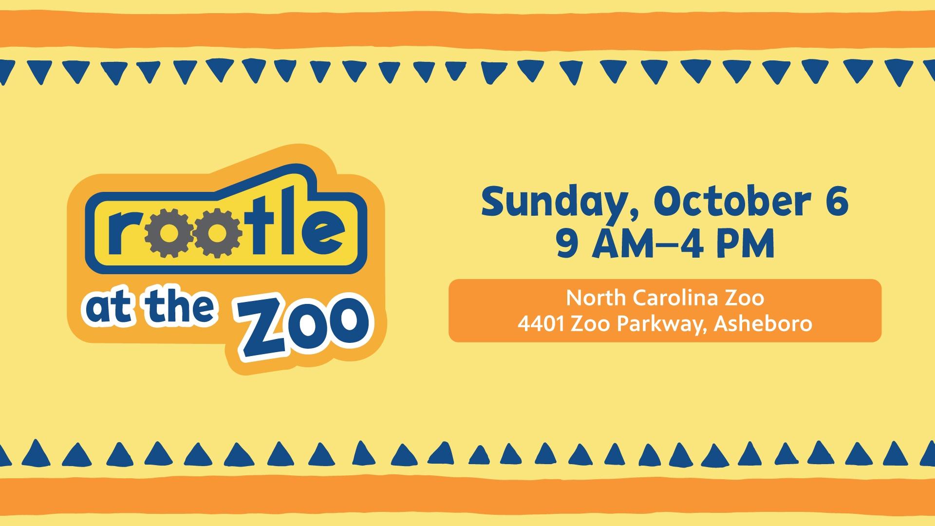 Rootle PBS KIDS at the North Carolina Zoo on Sunday, October 6th from 9 AM to 4 PM.