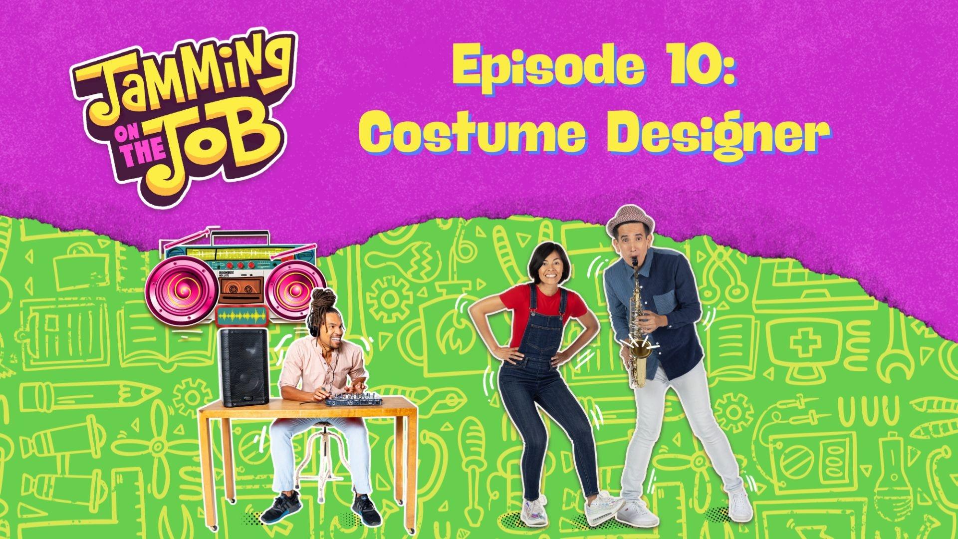Christina and Andrés with Boombox (Pierce Freelon) with, "Episode 10: Costume Designer" 