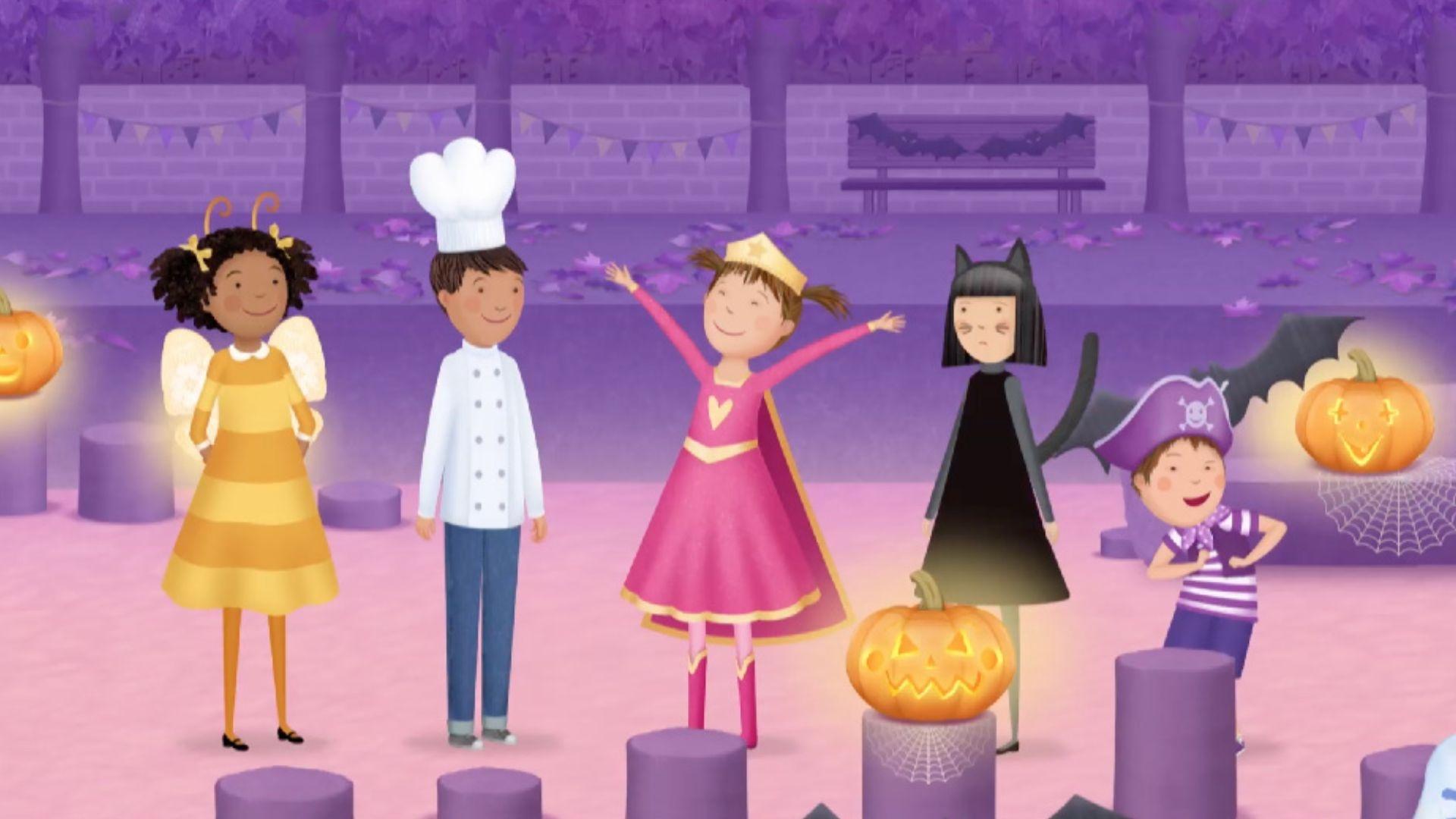 Pinkalicious and her crew dressed up for Halloween.