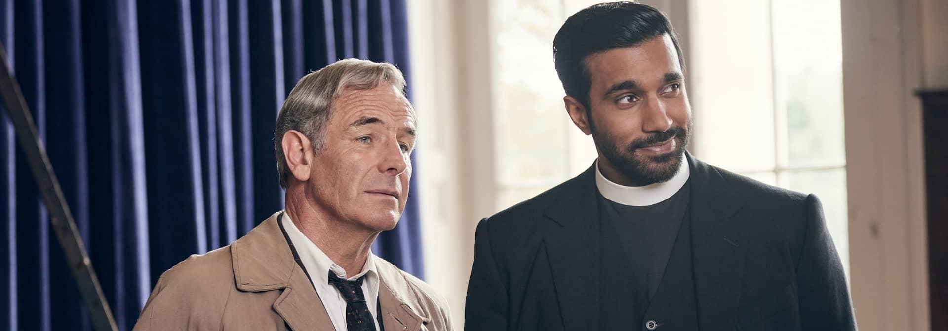Alphy Kottaram (Rishi Nair), Geordie Keating (Robson Green).