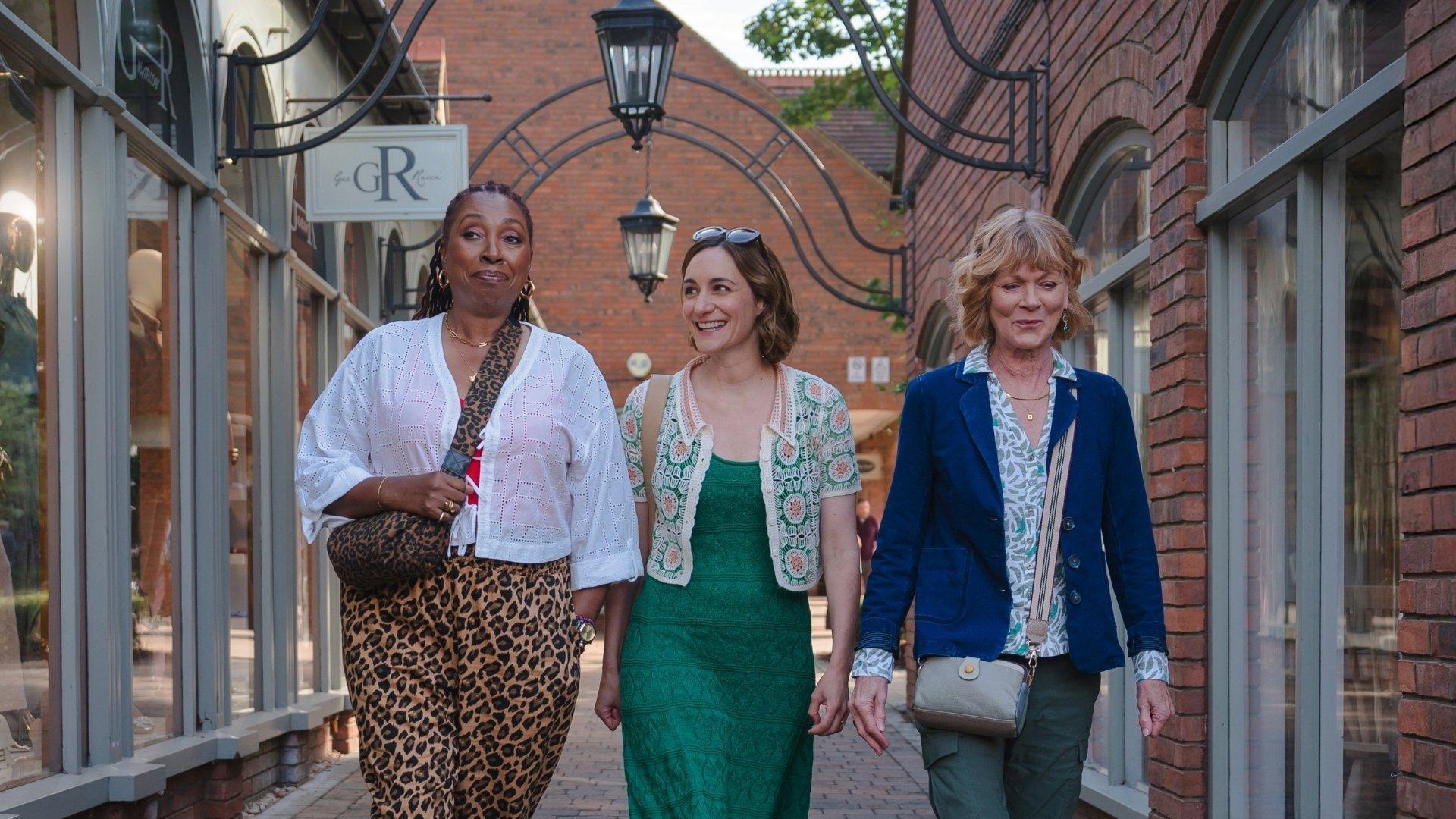 Suzie Harris (Jo Martin), Becks Starling (Cara Horgan), and Judith Potts (Samantha Bond).