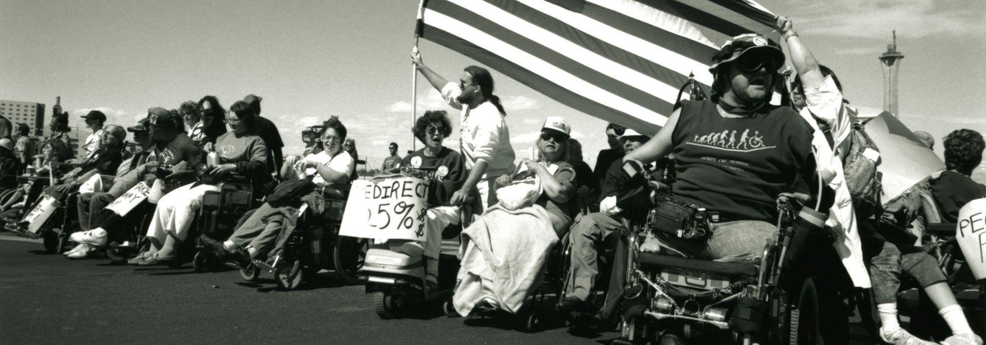 ADAPT (American Disabled for Accessible Public Transit) activists protest in Las Vegas. Image from Tim Olin.