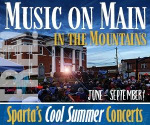 Music on Main in the Mountains June - September! Sparta's Cool Summer Concerts