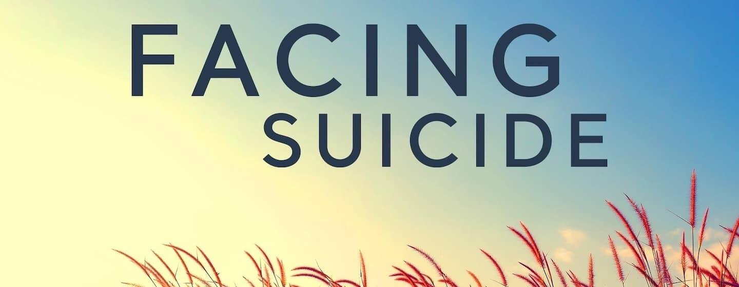 Facing Suicide film title on background of sky and wheat field
