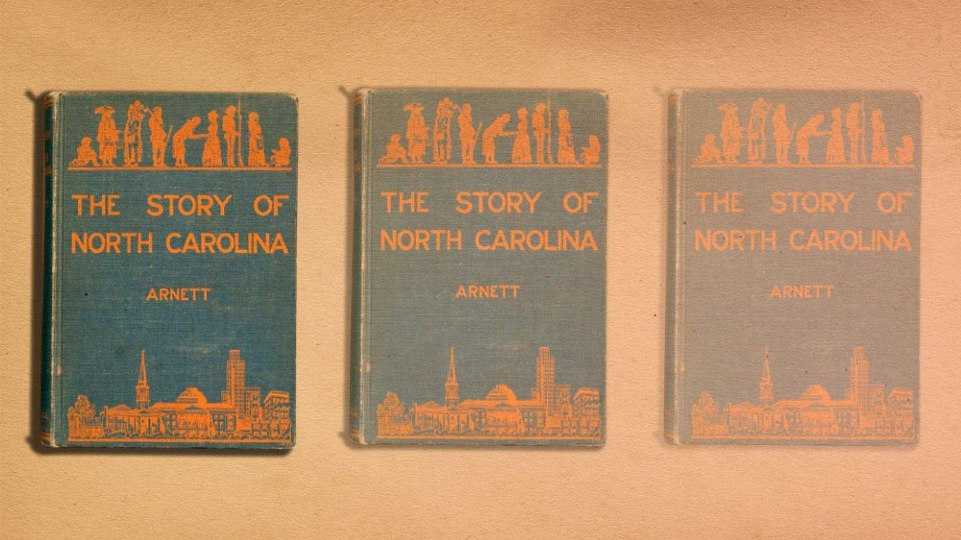 "The Story of North Carolina" book three times.