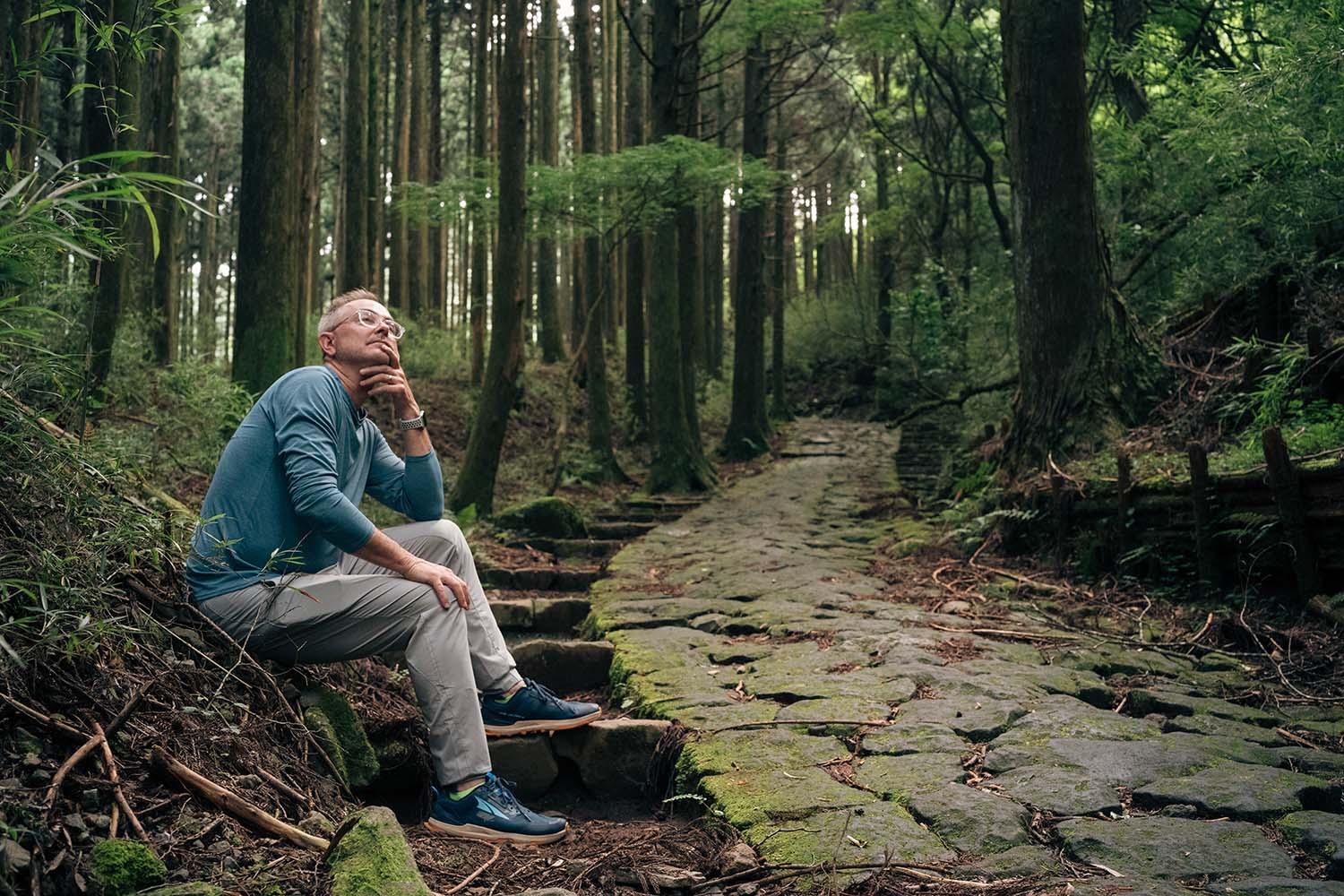 Paul Bonesteel on Tokido Road in Hakone, Japan.