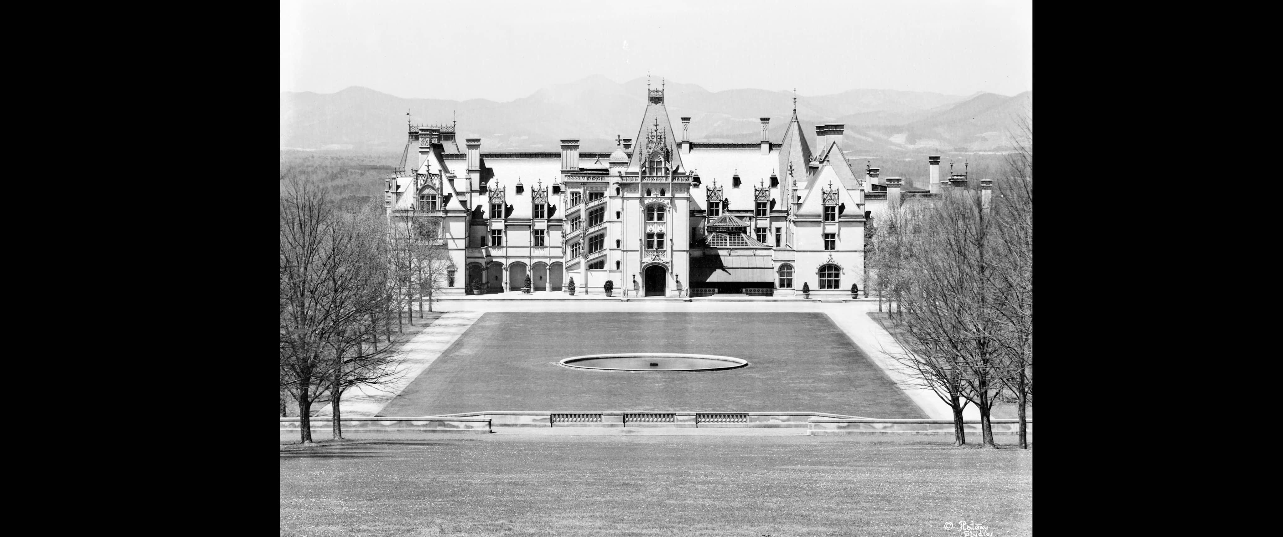 George Masa photo, Wide exterior facade, Biltmore Estate.