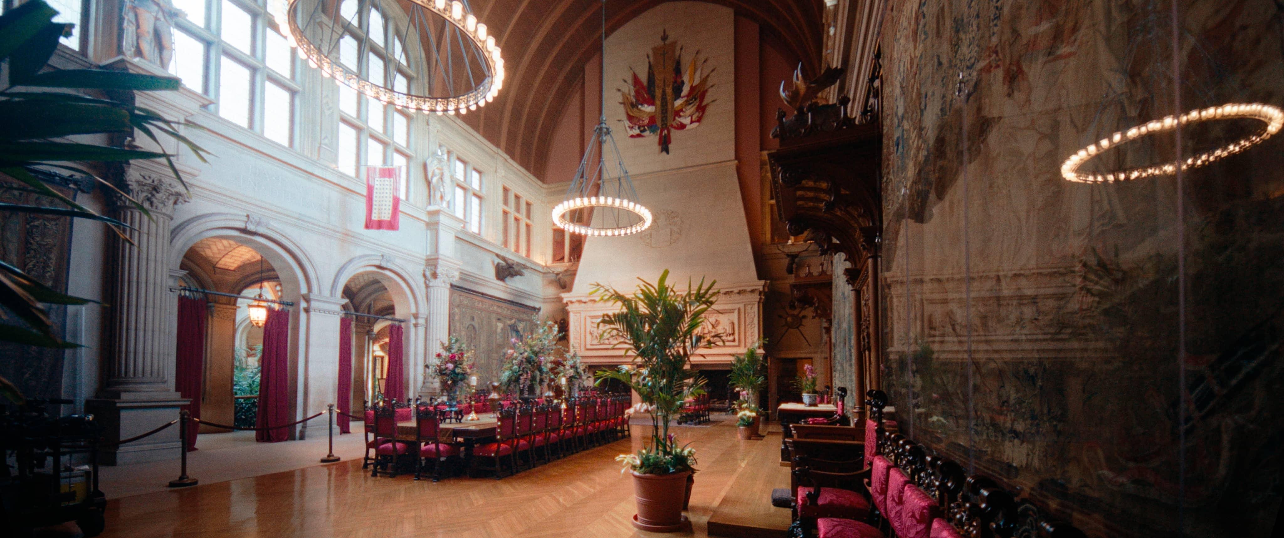 Production image from film, Banquet Hall, Biltmore Estate.