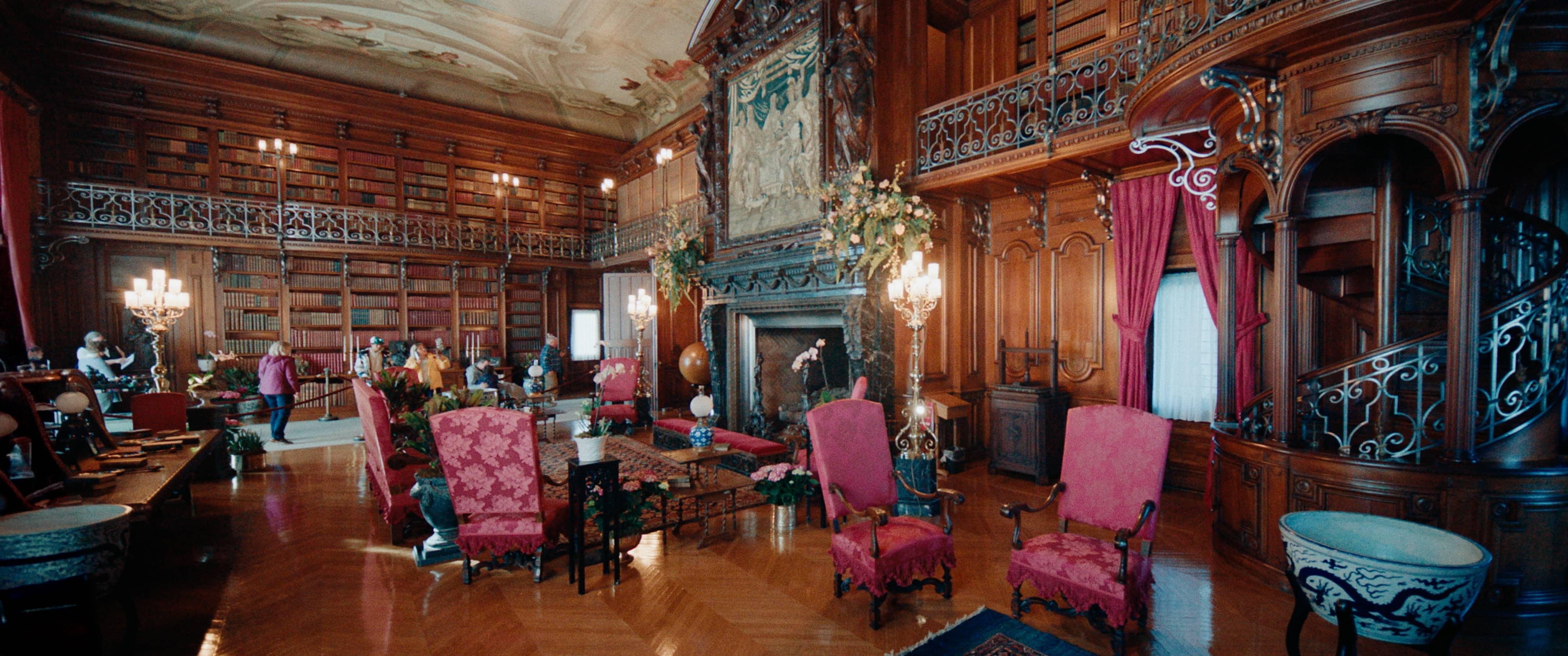 Production image from film, Library, Biltmore Estate.