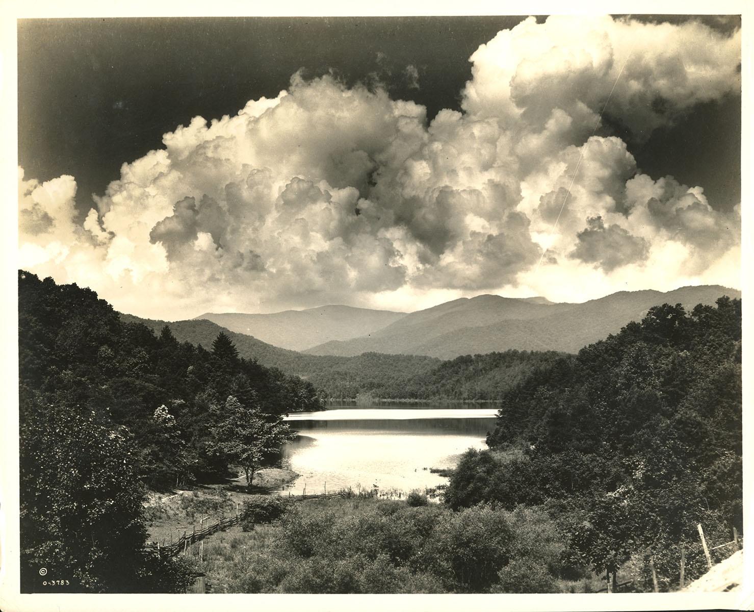 A monotone image of Great Smokey Mountains National Park. Taken by photographer George Masa.