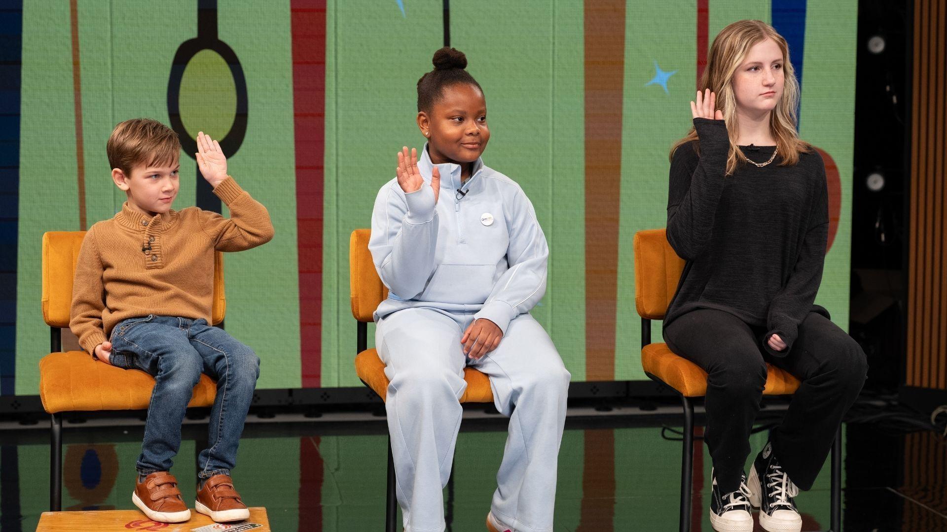 Connor, Olivia and Lily prepare to guess that public health hero.