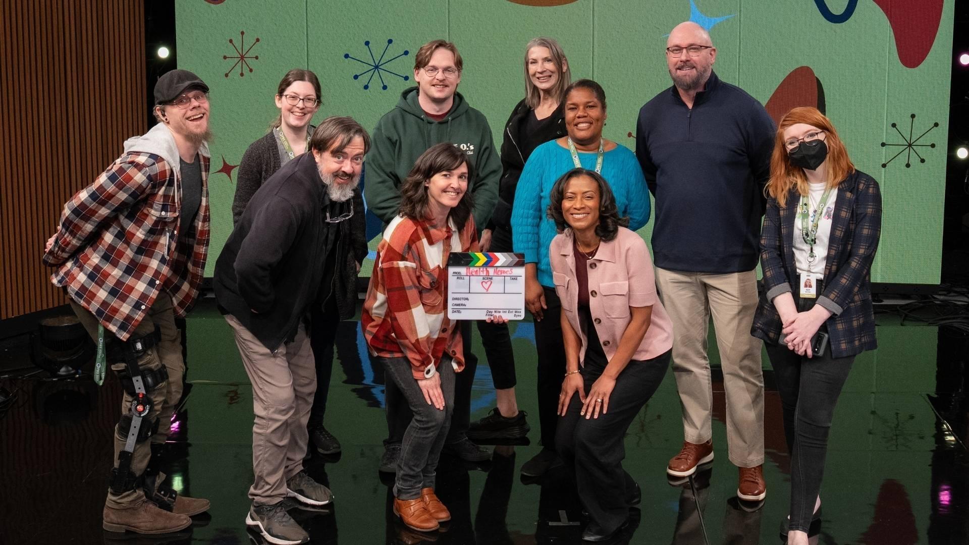 The cast and crew of Health Heroes episodes 2 and 3 pose for their wrap-up photo.