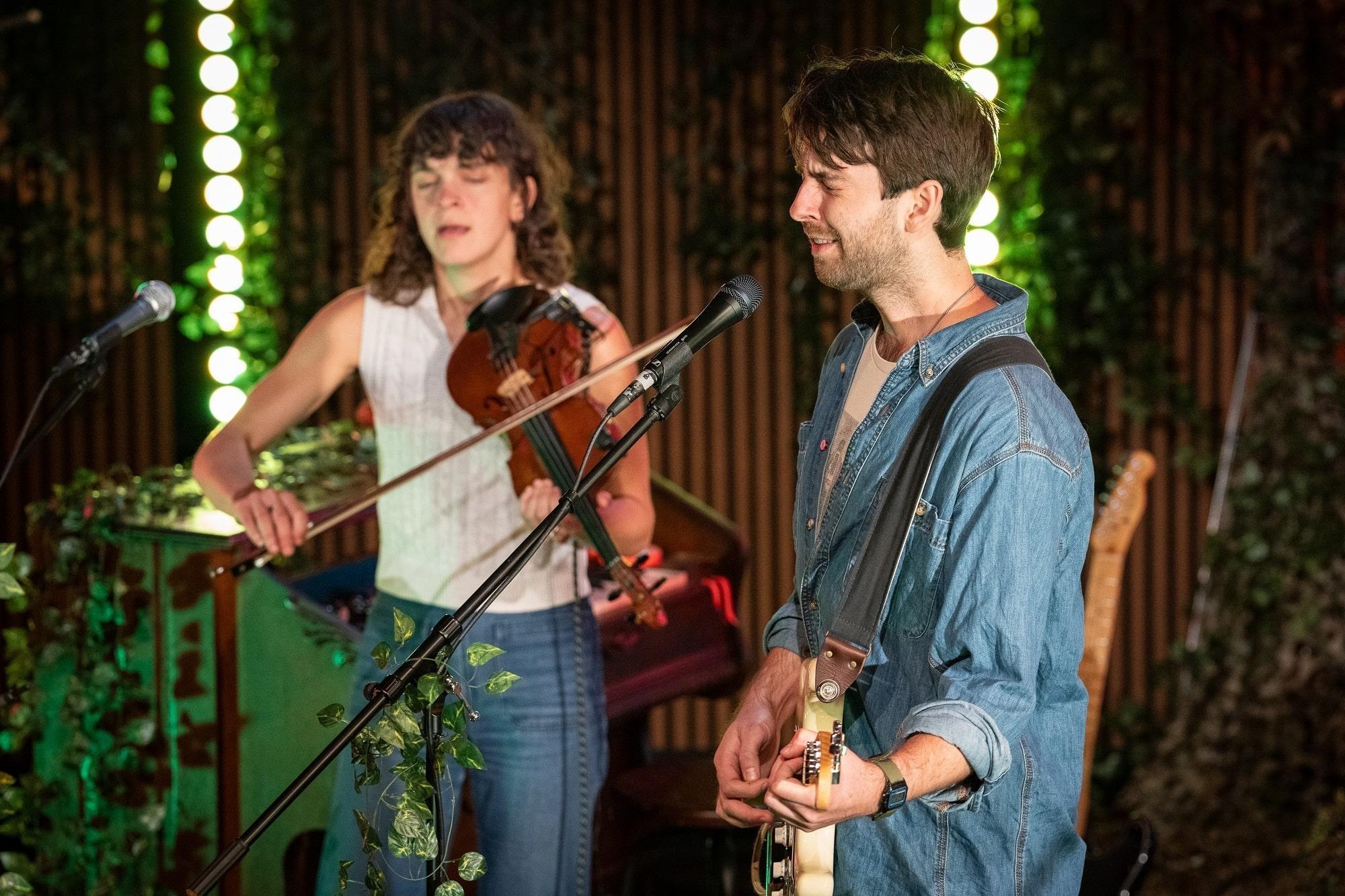 Sluice joined by Libby Rodenbough performing on set.