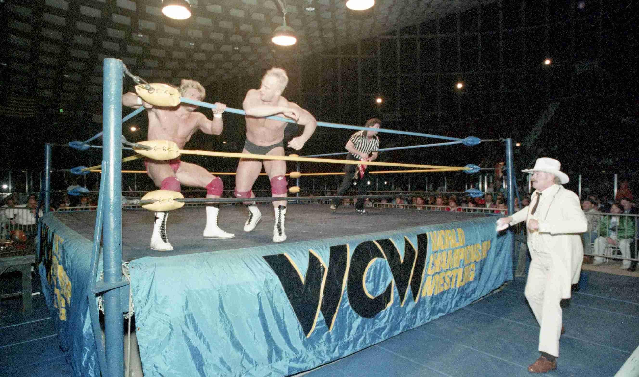 Two stars later known as “Stone Cold” Steve Austin and “Flying” Brian Pillman clash early in their careers in Dorton Arena. December 29, 1993. 