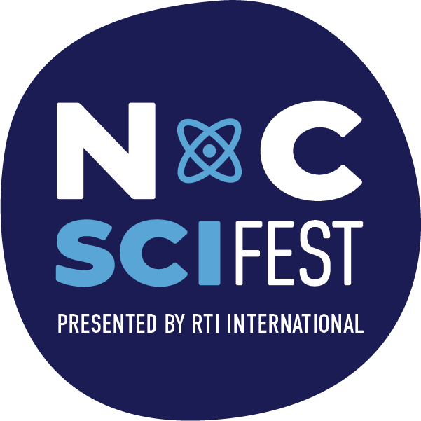 Image of the North Carolina Science Festival, presented by RTI International, logo.