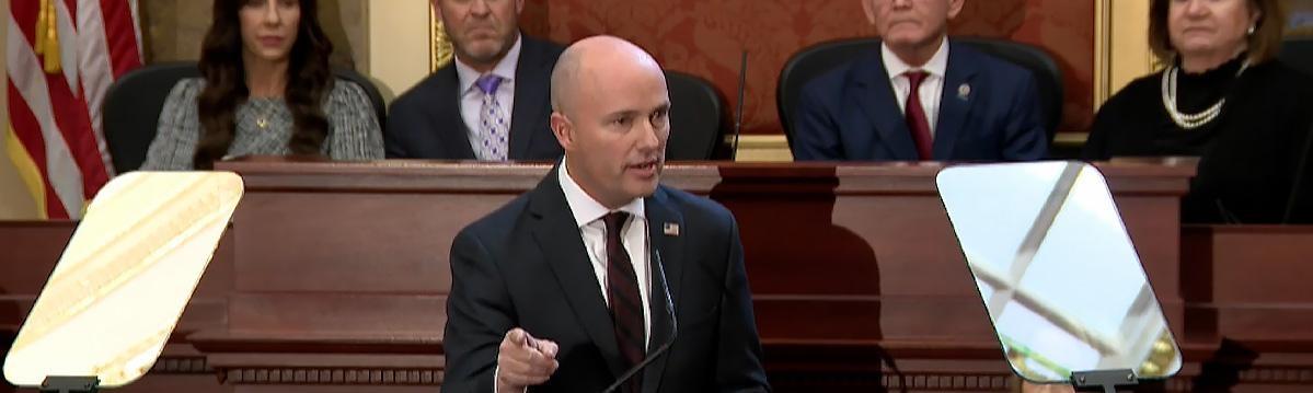 Utah Governor Cox speaks at his State of the State Address.