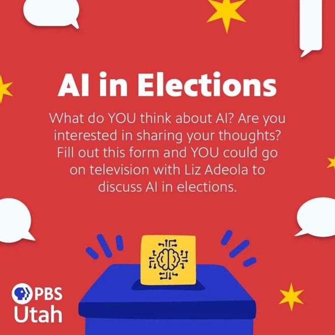 What do you think about AI? Fill out this form and YOU could go on television with Liz Adeola to discuss AI in elections.