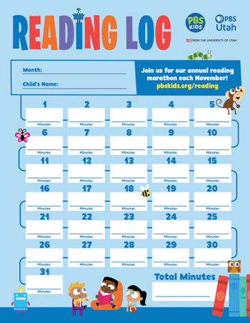 Download a blank reading log to use all year-round!