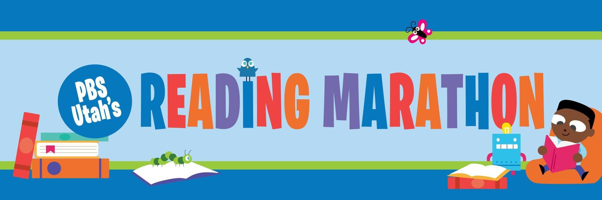 Colorful image that says PBS Utah's Reading Marathon