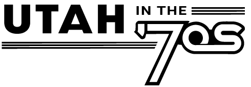 Black retro style black logo for Utah in the '70s