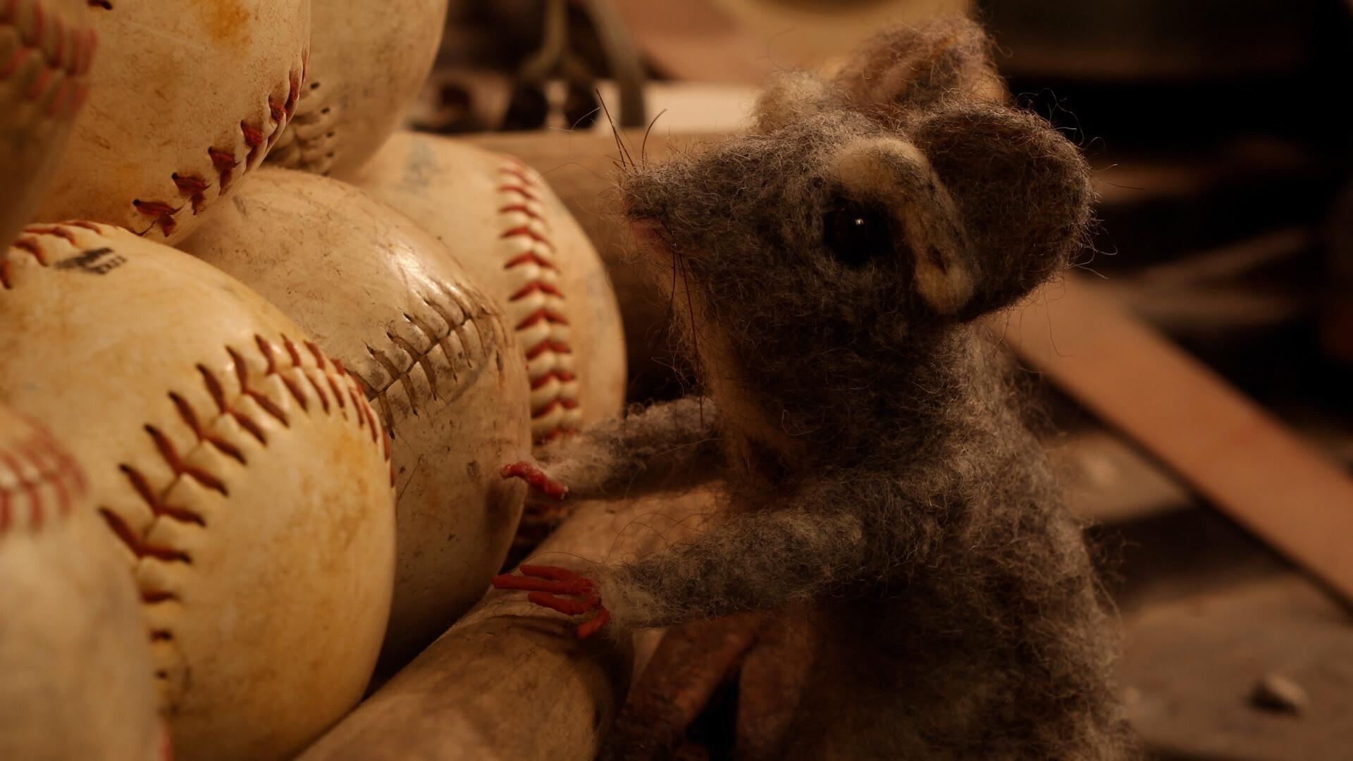 photo of a mouse and baseballs