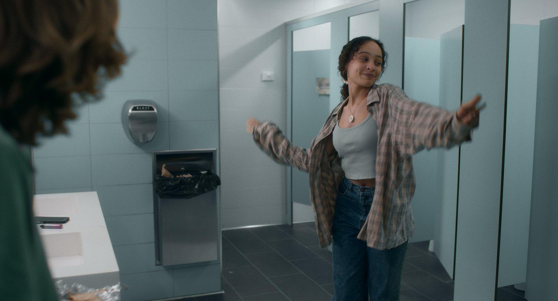 photo of a woman in bathroom