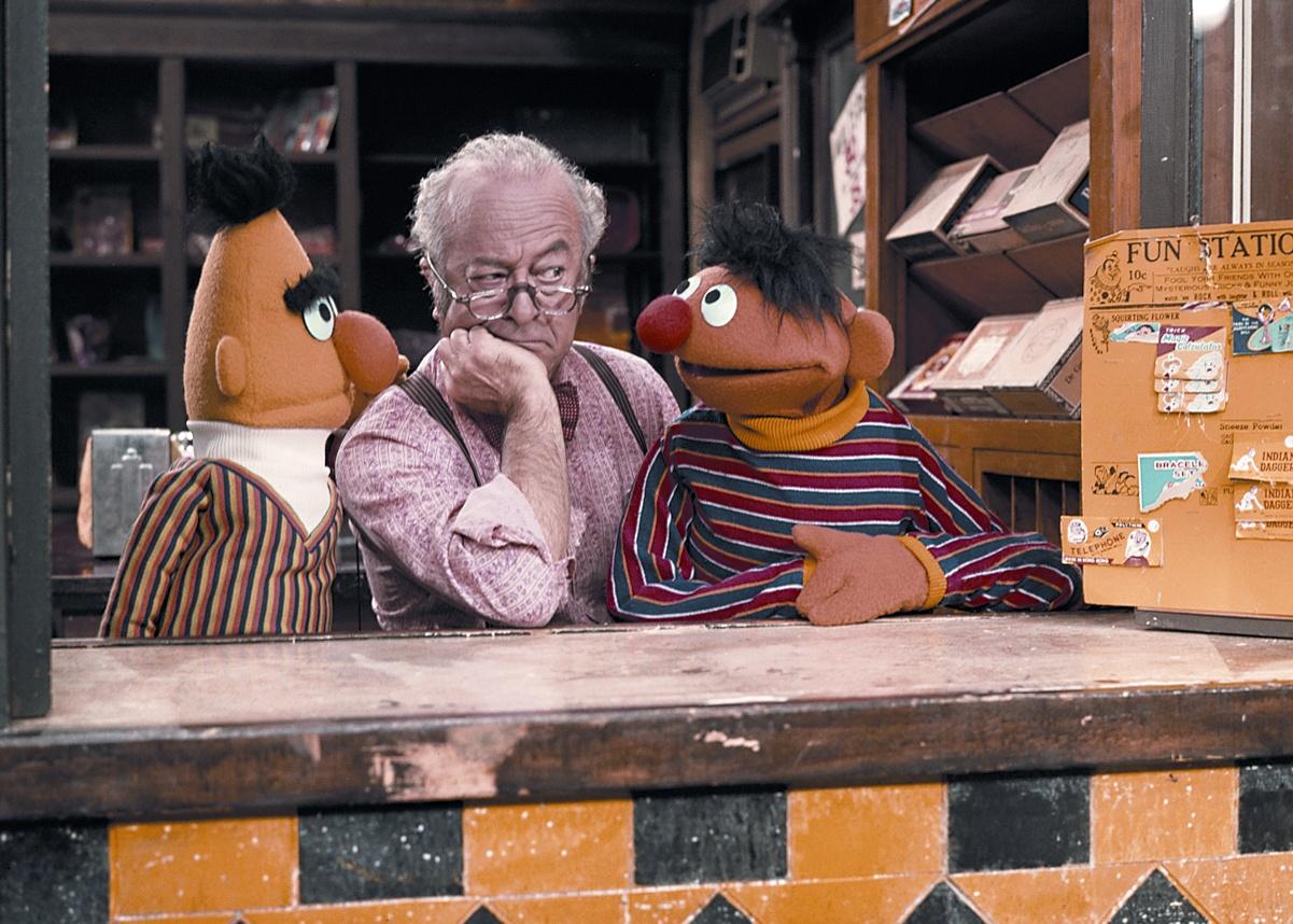 Mr. Hooper with Bert and Ernie