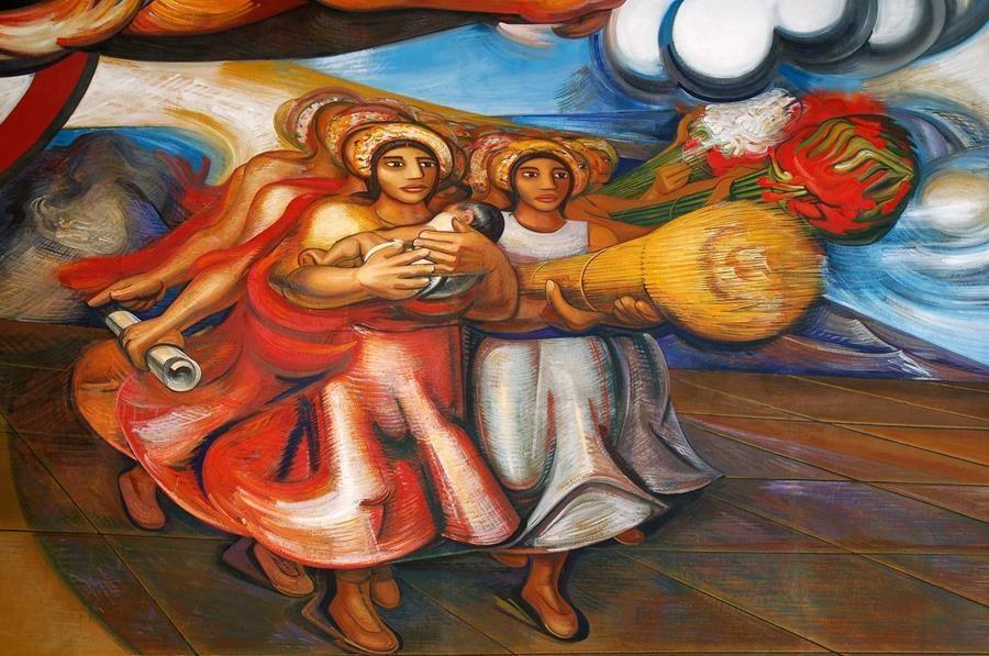 A mural in Siqueiros