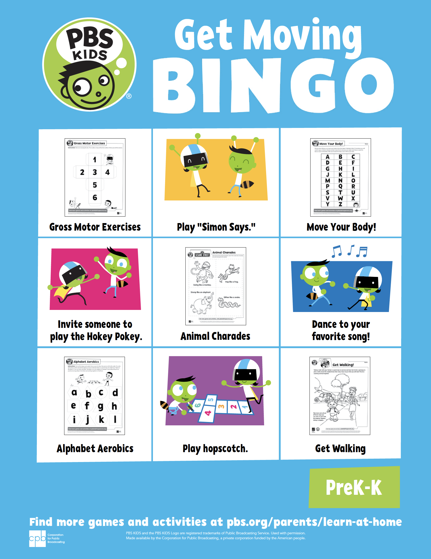 Dinosaurs bingo card