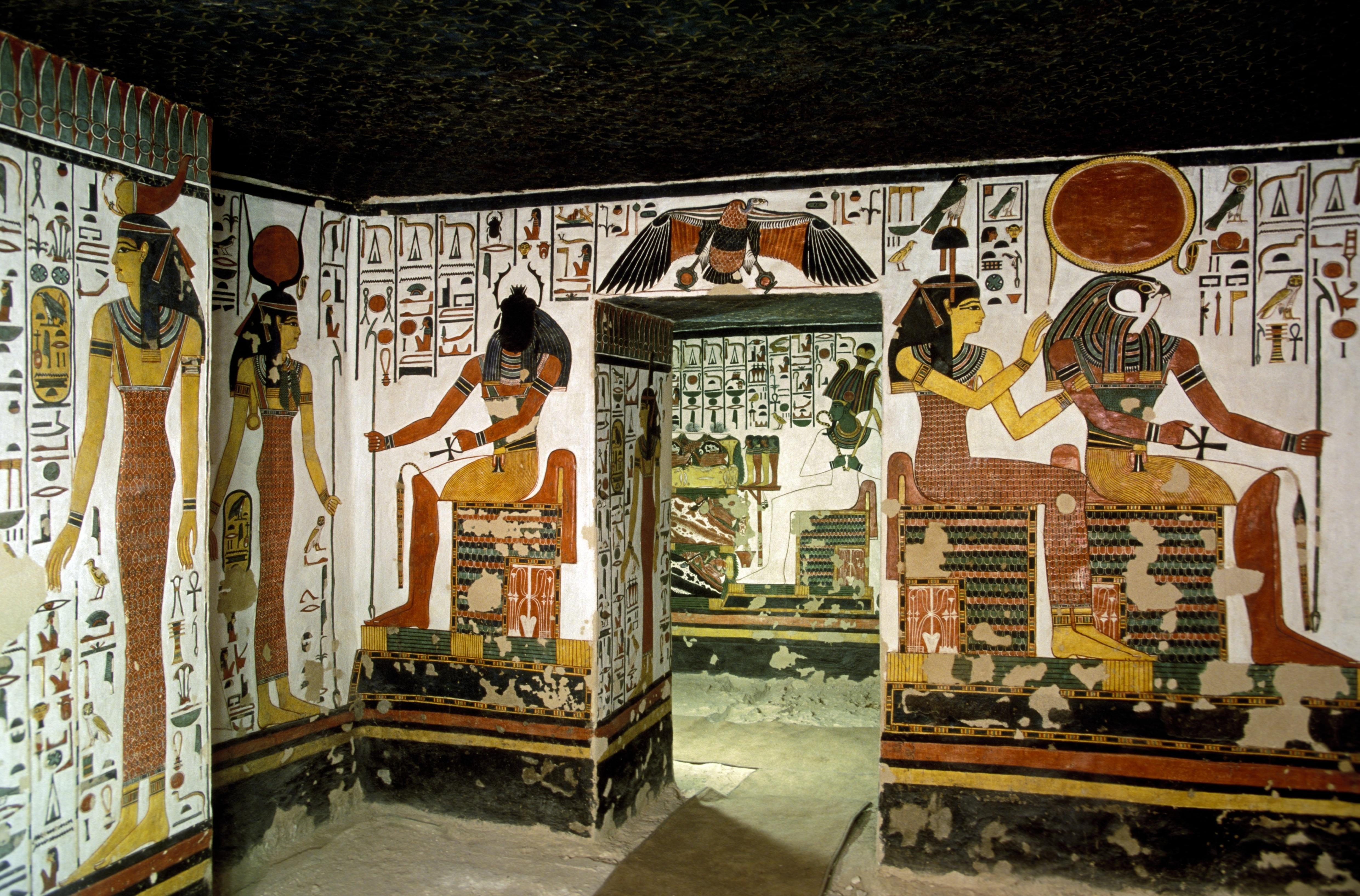Antechamber of the tomb of Nefertari, first Great Royal Wife of Ramses II, circa 1290-1255 BC, Valley of the Queens, Luxor