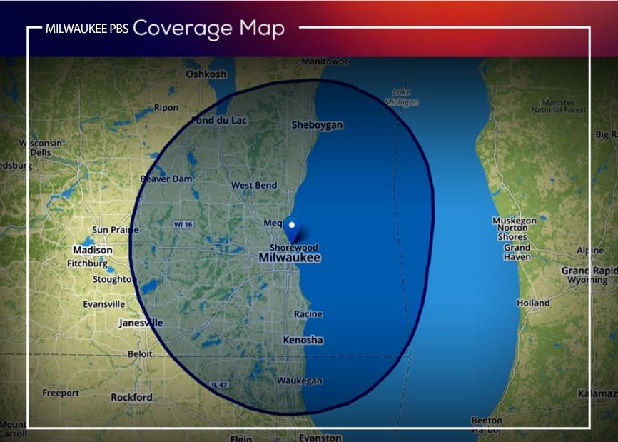 Milwaukee PBS Coverage Map 