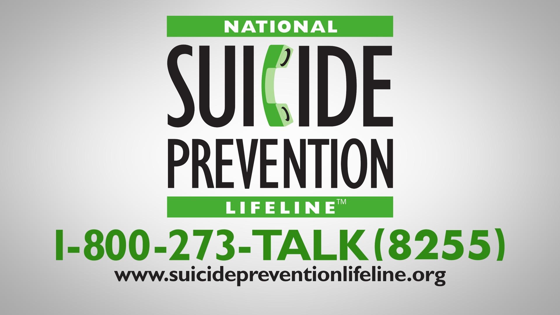 Suicide Prevention Lifeline 1-800-273-8255