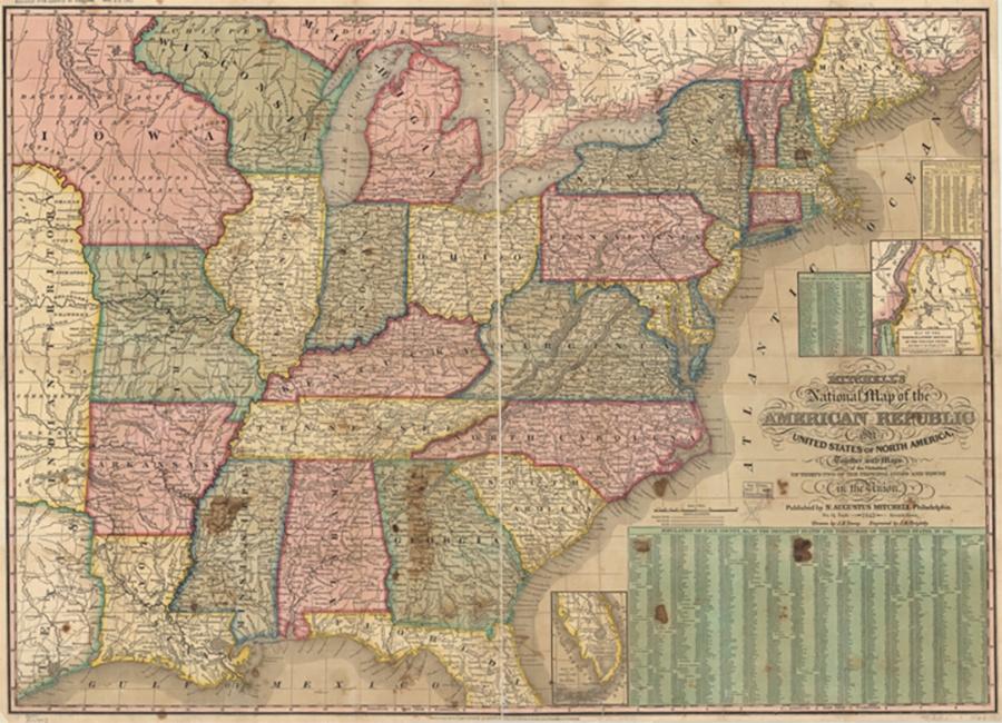 Photo of 1843 Map of United States