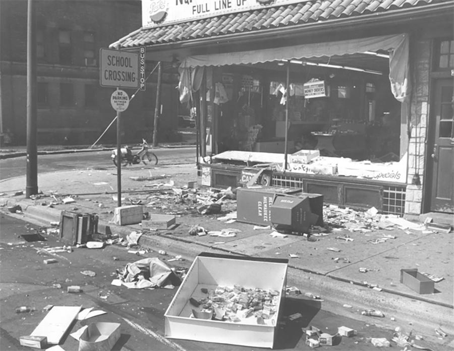 Photo of Aftermath of Race Riots on 3rd Street in July 1967