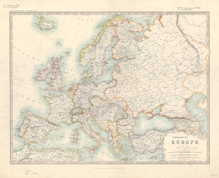 Photo of 1914 Map of Europe