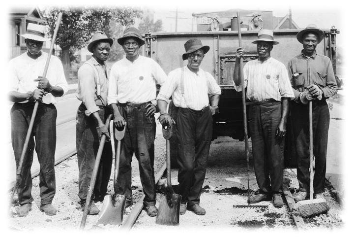Photo of African American Workers Make up this Asphalt Crew